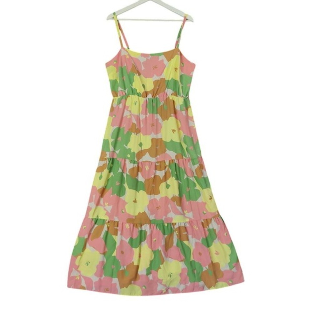 Sanctuary Womens Cottagecore Tiered 70s Flowy Floral Maxi XXL Dress Pink Yellow